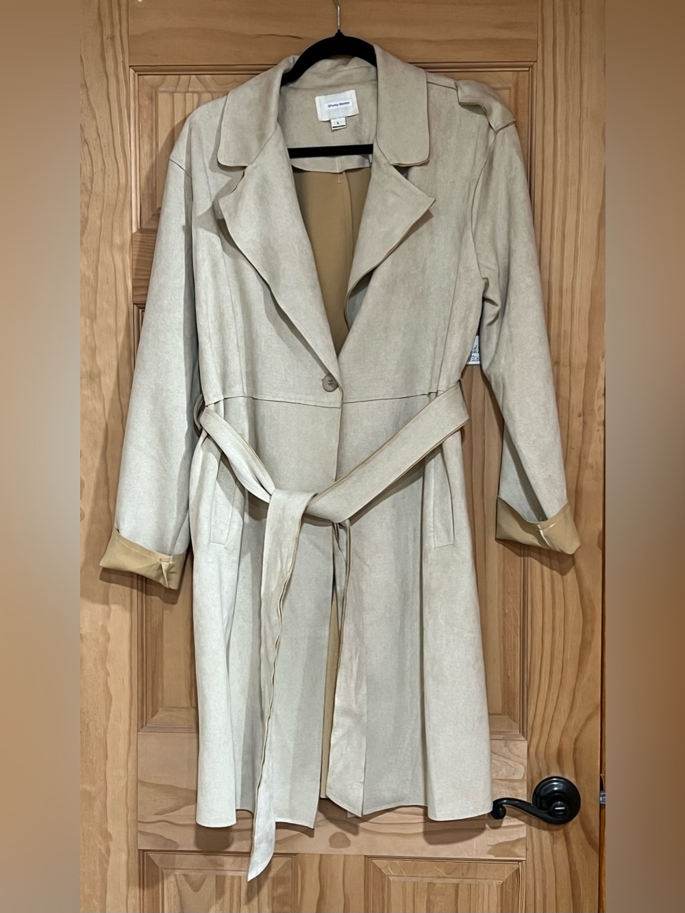 SPunky Monkey Beige Women's Trench Coat with Belt